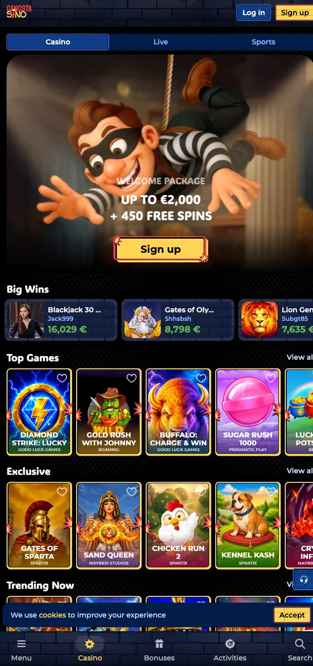 Töltsd le a Gangstasino Casino alkalmazást